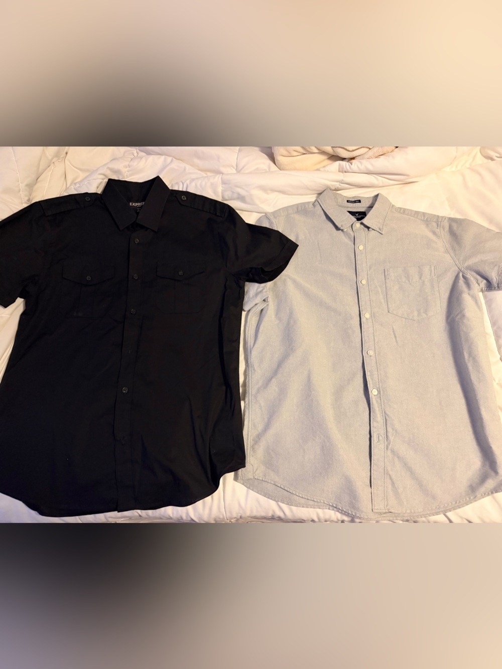 Men's bundle Button-Down Shirt - Light Gray and Black size L great condition